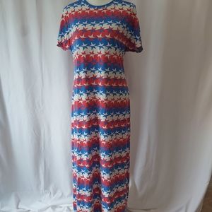 NEW-LULAROE American Flag Maxi Dress S:S
